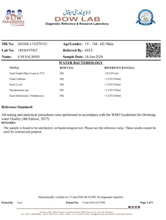 Dow Lab Test Certificate